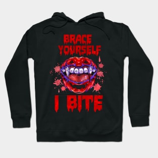 Halloween Red Vampire Lips I Bite Hoodie